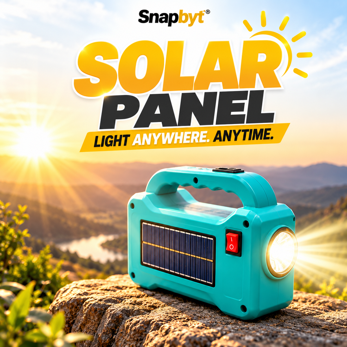 SOLAR INVERTER EMERGENCY TORCH WITH 2 LED BULB